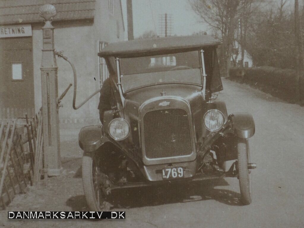 Chevrolet tankes fra Lobbæk Cykleforretnings Shell tank - 1923