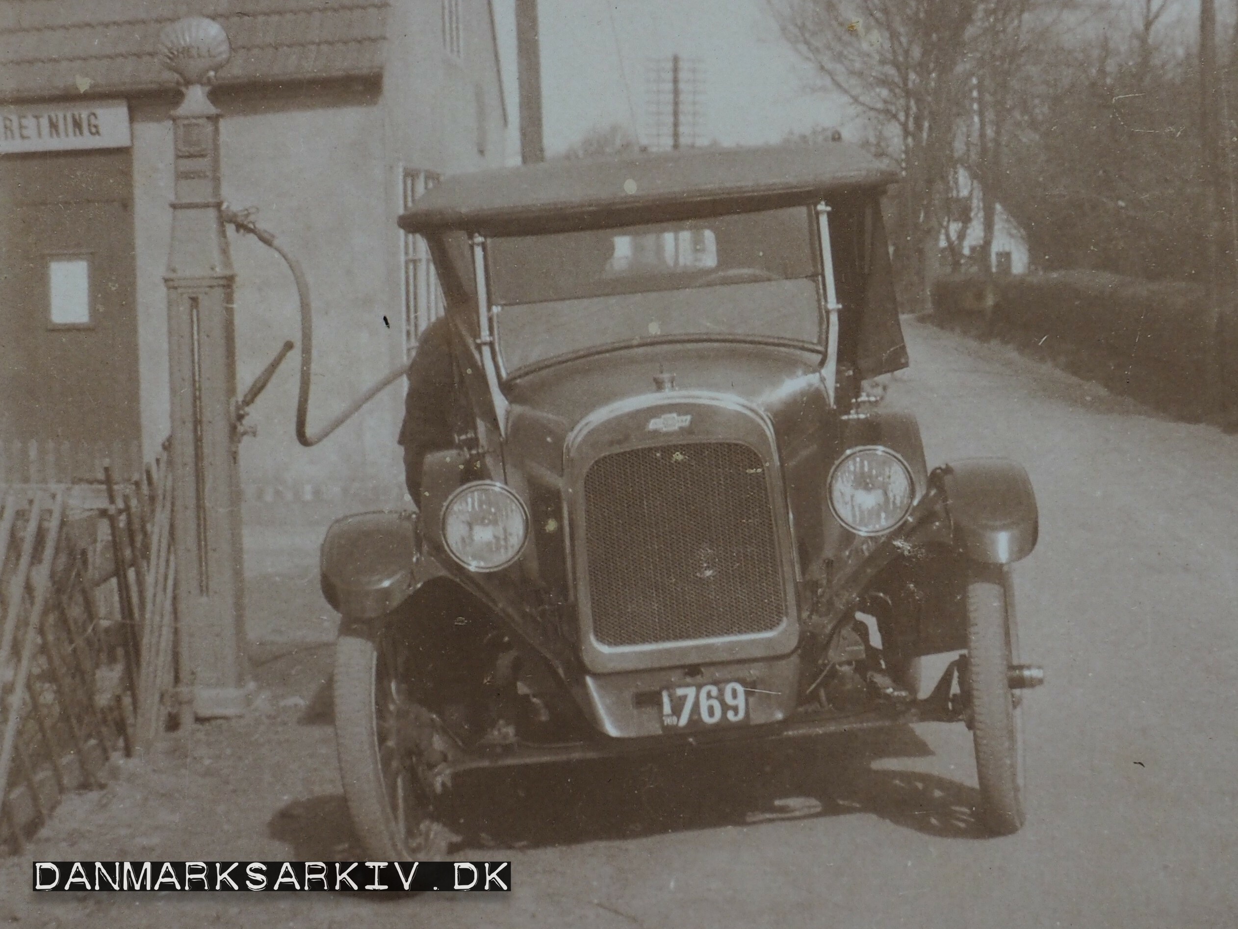 Chevrolet tankes fra Lobbæk Cykleforretnings Shell tank - 1923