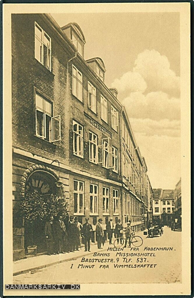 Bahns Missionshotel - Postkort fra Badstuestræde