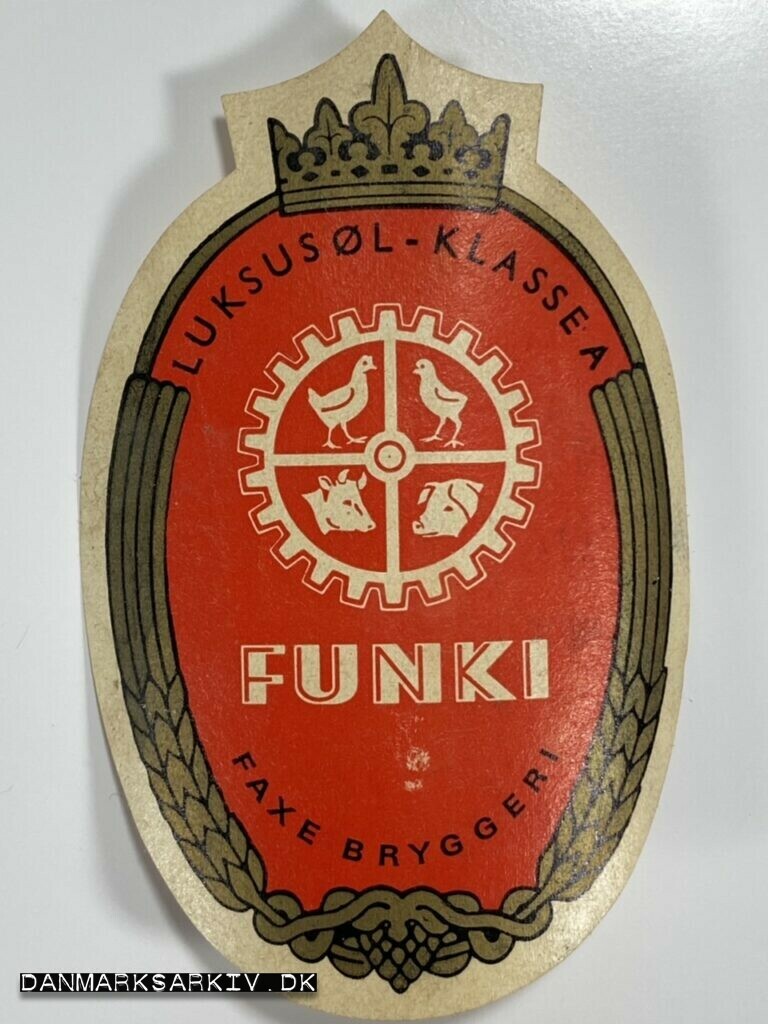 FUNKI øletiket - Luxus øl - Klasse A - Faxe Bryggeri - 23. marts 1931