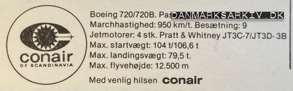 Conair of Scandinavia - Boeing 720