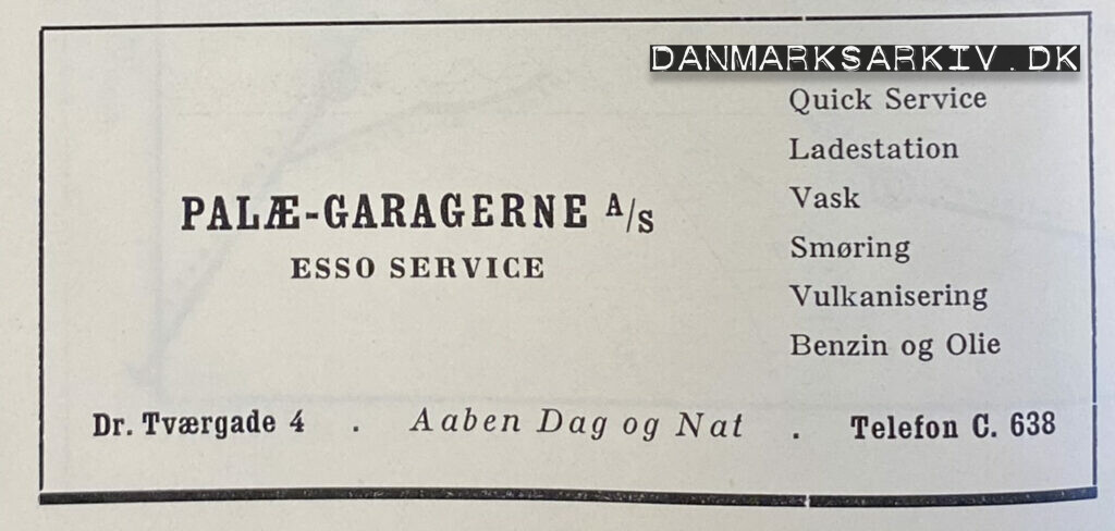 Palæ-Garagerne A/S - ESSO Service - 1960'erne