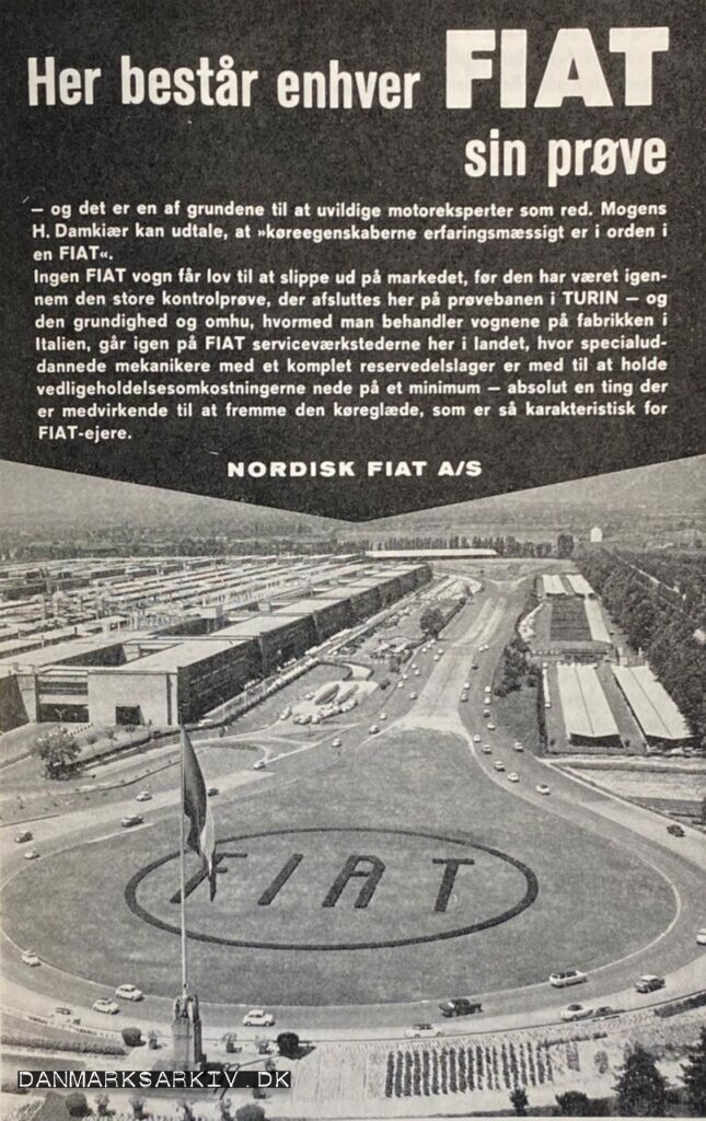 Her består enhver FIAT sin prøve - Reklame fra 1960'erne