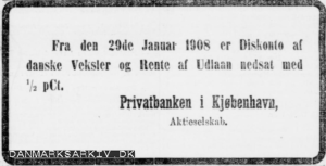 Privatbanken i Kjøbenhavn - 1908