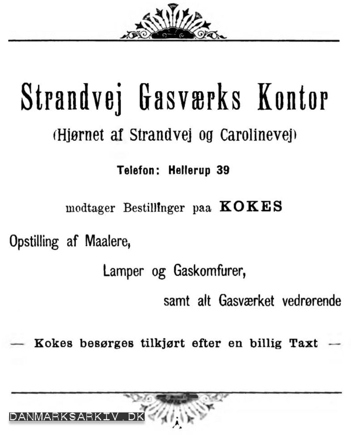 Strandvej Gasværks Kontor - Hellerup - 1898