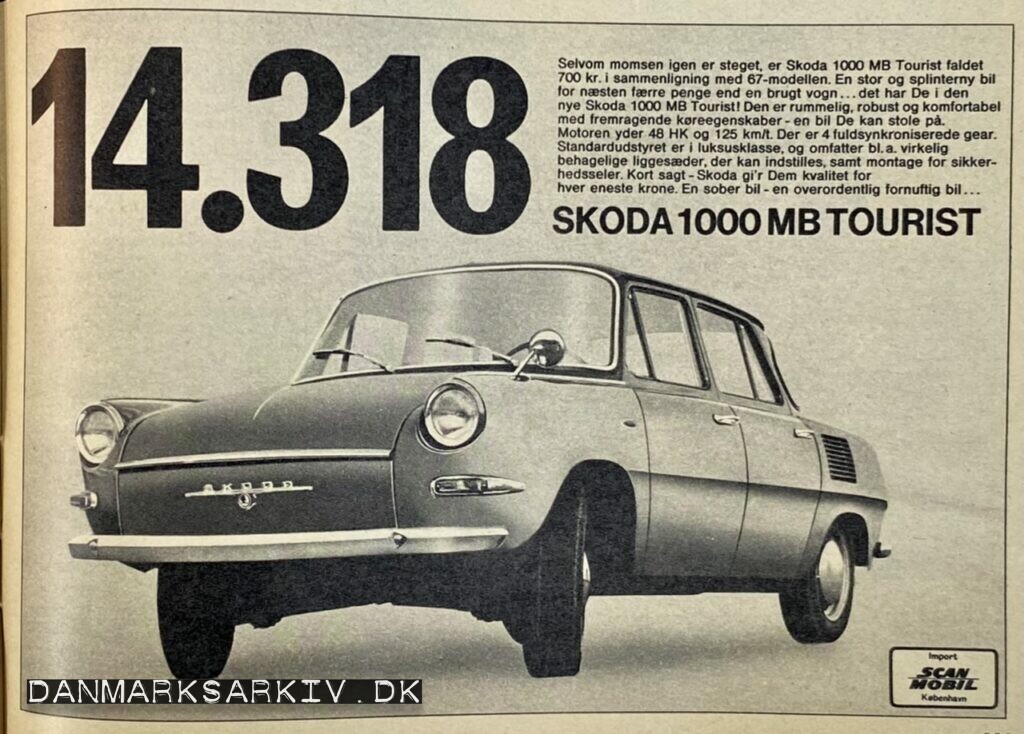 Skoda 1000 MB Tourist - Scan Mobil København - 1960'erne