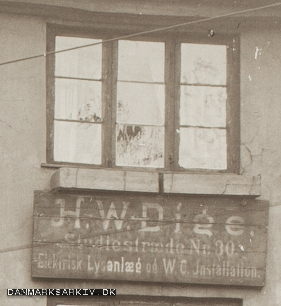 H. W. Dige - Studiestræde 30 - Elektrisk Lysanlæg og WC Installation - 1911
