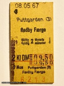 Billet til færgen Rødby Puttgarden - 08. maj 1967