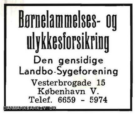 Den gensidige Landbo-Sygeforening - Børnelammelses- og ulykkeforsikring