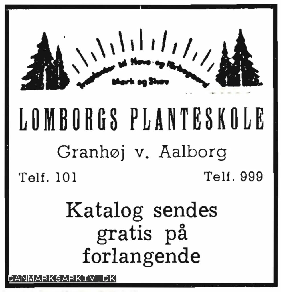 Lomborgs Planteskole - Katalog sendes gratis på forlangende