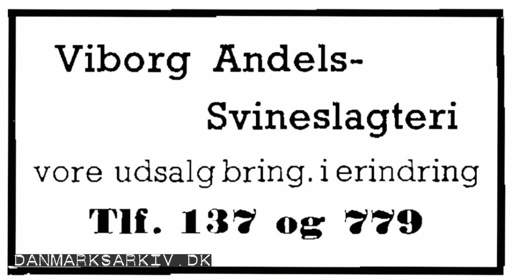 Viborg Andels-Slagteri - Vore udsalg bring. i erindring