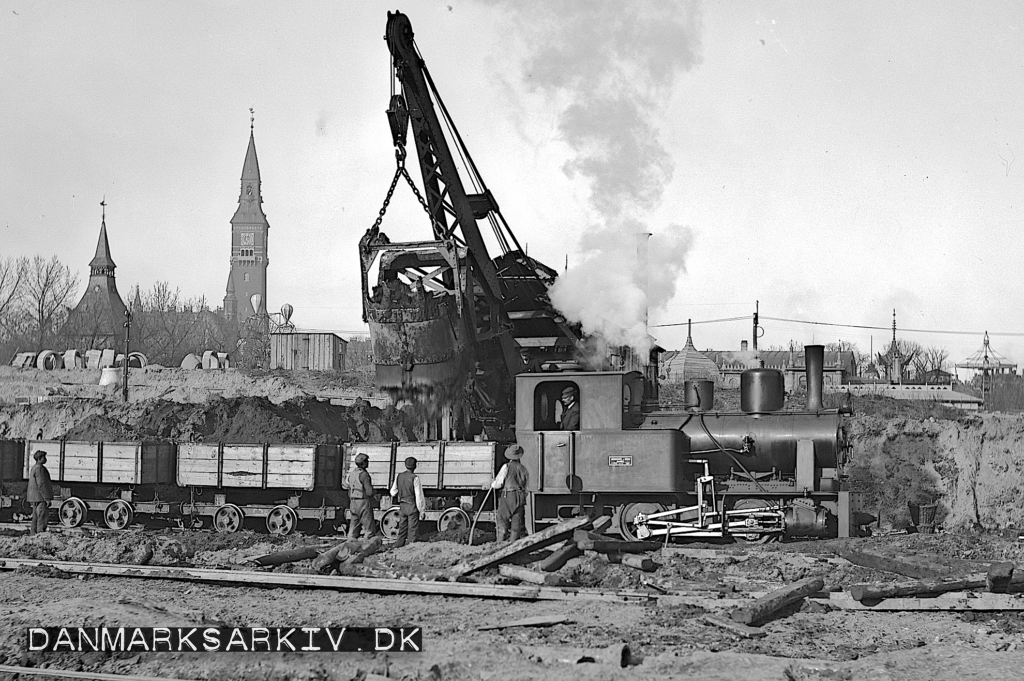 Der graves ud til Københavns tredje Hovedbanegård - April 1908