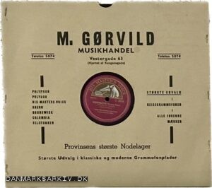 M. Gørvild Musikhandel - Vestergade 63 - Provinsens største Nodelager - Største udvalg i klassiske og moderne Grammofonplader