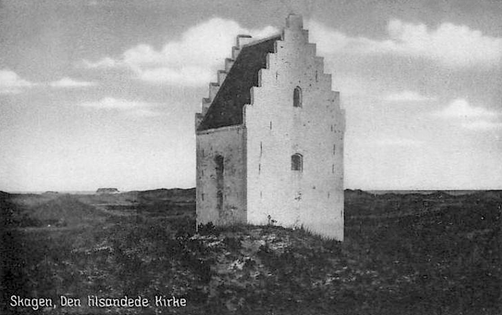 Sankt Laurantii, eller blot Den Tilsandede Kirke, har figureret på en lang række postkort og souvenirs