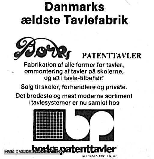 Borks Patenttavler - Danmarks Ældste Tavlefabrik