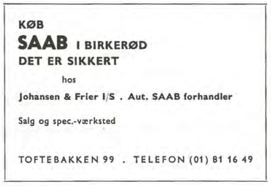 Køb SAAB i Birkerød, det er sikkert - Hos & Johansen & Frier I/S, Autoriseret SAAB forhandler